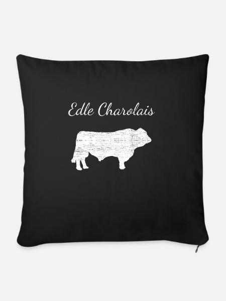Edle Charolais Rinder-Züchter Bulle Zucht Landwirt - Sofakissenbezug 45 x 45 cm - Schwarz