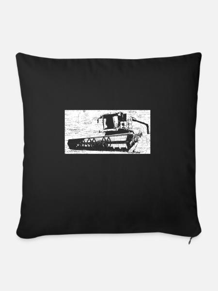 Mähdrescher Getreide Mais dreschen Landwirt - Sofakissenbezug 45 x 45 cm - Schwarz