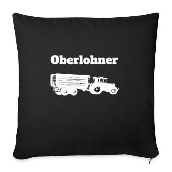 Oberlohner tractor tractor trailer Lohner - Sofa pillowcase 17,3'' x 17,3'' (45 x 45 cm) - black - Front