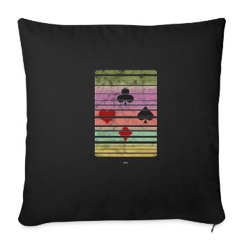 COOL POKERSHIRT COEUR ASS ROYAL FLUSH POKER GIFT - Housse de coussin décorative 45 x 45 cm - noir - Devant