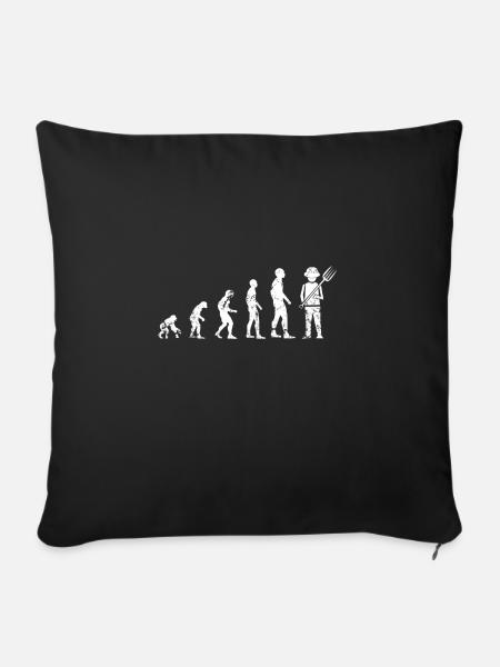 Evolution Landwirt Landwirtschaft Bauer Geschenk - Sofakissenbezug 45 x 45 cm - Schwarz