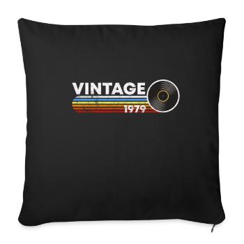 40 BIRTHDAY GIFT FORTY FOUR RETRO VINTAGE 1979 - Sofa pillowcase 17,3'' x 17,3'' (45 x 45 cm) - black - Front