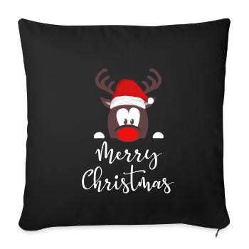 RENTIER WINS MERRY CHRISTMAS GIFT IDEA - Sofa pillowcase 17,3'' x 17,3'' (45 x 45 cm) - black - Front