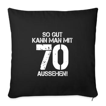 70. Geburtstag - Sofakissenbezug 45 x 45 cm - Schwarz - Vorne