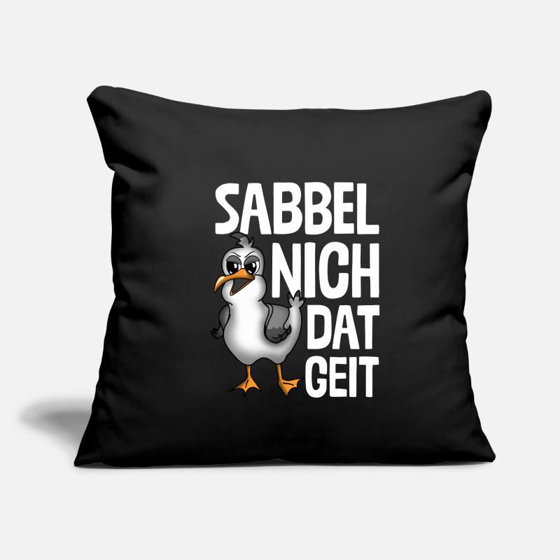 PLATTDEUTSCHER SPRUCH MIT MÖWE Sofakissenbezug 45 x 45 cm