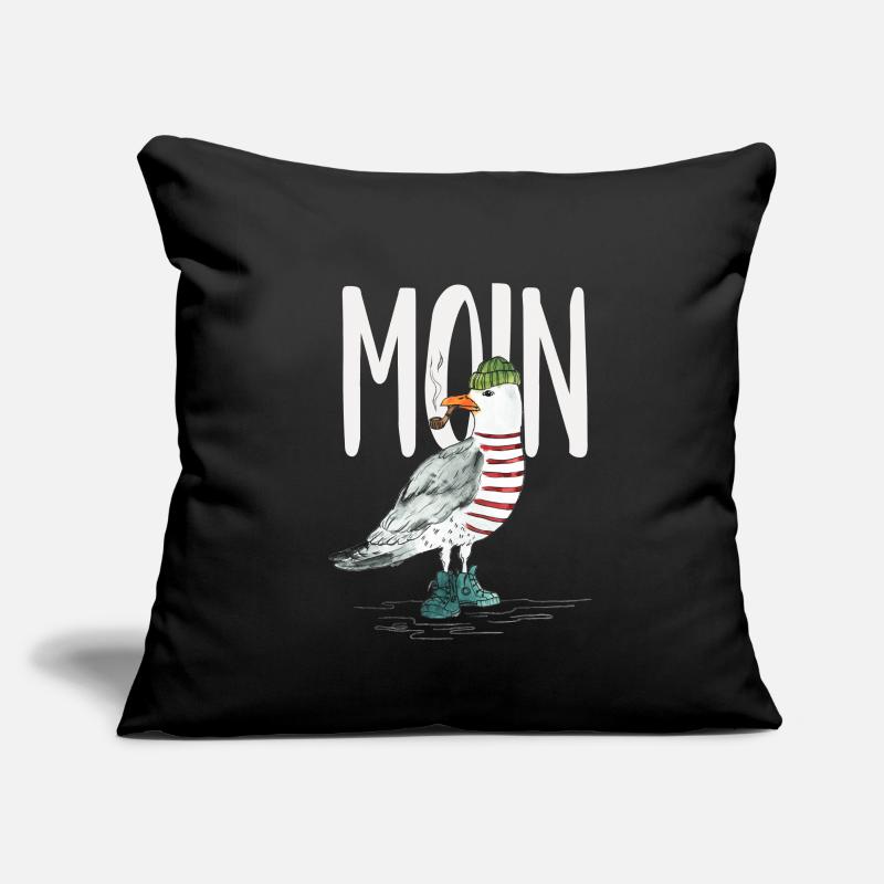 PLATTDEUTSCHER SPRUCH MIT MÖWE Sofakissenbezug 45 x 45 cm