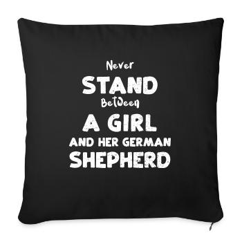 Ne vous tenez jamais entre une fille et H... - Housse de coussin décorative 45 x 45 cm - noir - Devant