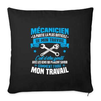 Humour Cadeau pour Mécanicien - Housse de coussin décorative 45 x 45 cm - noir - Devant