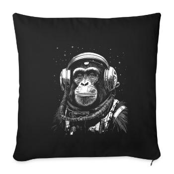 Astronaut Affe Weltraum Erkundung Abenteuer - Sofakissenbezug 45 x 45 cm - Schwarz - Vorne