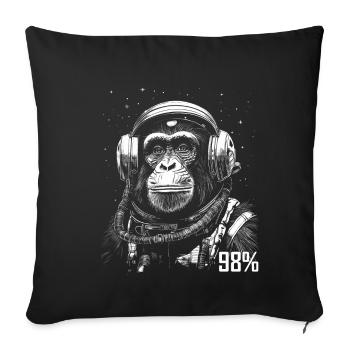 Astronaut Affe Weltraum Erkundung Abenteuer - Sofakissenbezug 45 x 45 cm - Schwarz - Vorne