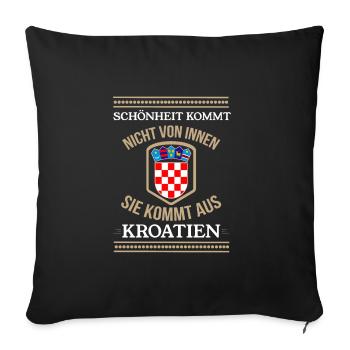La beauté ne vient pas de l’intérieur - de Croatie - Housse de coussin décorative 45 x 45 cm - noir - Devant