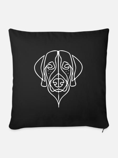 Stilvoller Doggy Kopf (weiß) - Sofakissenbezug 45 x 45 cm - Schwarz