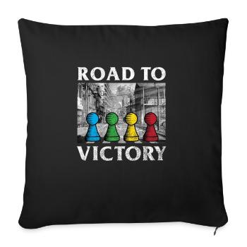 Jeux de société Road to Victory - Housse de coussin décorative 45 x 45 cm - noir - Devant