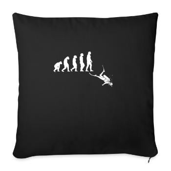 Tshirt évolution plongeur - Housse de coussin décorative 45 x 45 cm - noir - Devant