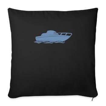 Conception de bateaux à moteur pour les plaisanciers à moteur - Housse de coussin décorative 45 x 45 cm - noir - Devant