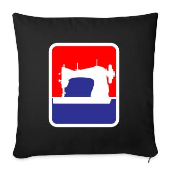 Confection de machine à coudre Logo | Les couleurs peuvent être changées - Housse de coussin décorative 45 x 45 cm - noir - Devant
