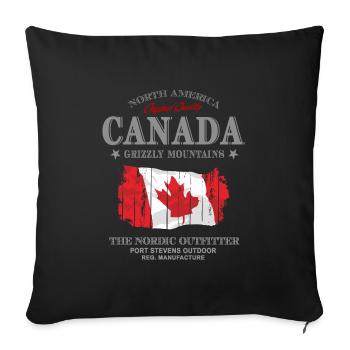 Kanada - Feuille d’érable - Canada - Housse de coussin décorative 45 x 45 cm - noir - Devant