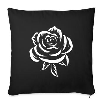 White Rose - Sofa pillowcase 17,3'' x 17,3'' (45 x 45 cm) - black - Front