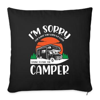 Life Camper Camping - Sofa pillowcase 17,3'' x 17,3'' (45 x 45 cm) - black - Front