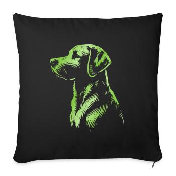 Labrador Zeichnung Kopf grün - Sofakissenbezug 45 x 45 cm - Schwarz - Vorne
