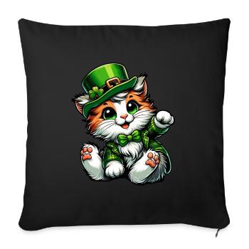 St. Patrick's Maine Coon Fest - Sofa pillowcase 17,3'' x 17,3'' (45 x 45 cm) - black - Front