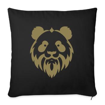 Panda with Beard Minimalist Bear Portrait - Sofa pillowcase 17,3'' x 17,3'' (45 x 45 cm) - black - Front