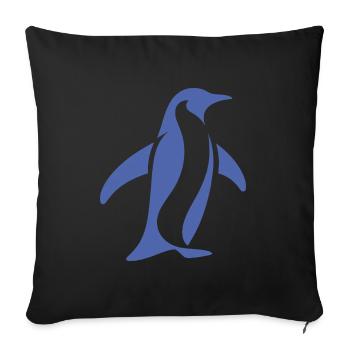 Pingouin Pôle Sud Silhouette Minimaliste - Housse de coussin décorative 45 x 45 cm - noir - Devant