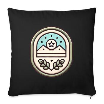 Simple Badge Design Soft Illustration - Sofa pillowcase 17,3'' x 17,3'' (45 x 45 cm) - black - Front