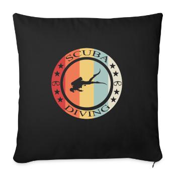 Scuba Diving Taucher Geschenk - Sofakissenbezug 45 x 45 cm - Schwarz - Vorne