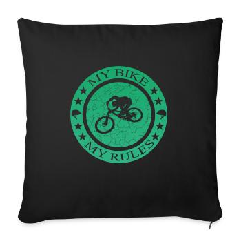 Biken My Bike My Rules - Sofakissenbezug 45 x 45 cm - Schwarz - Vorne