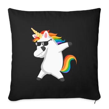 Dabbing Einhorn Dab Licorne - Housse de coussin décorative 45 x 45 cm - noir - Devant