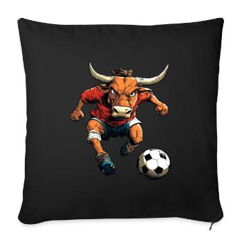 Football de taureau - Housse de coussin décorative 45 x 45 cm - noir - Devant
