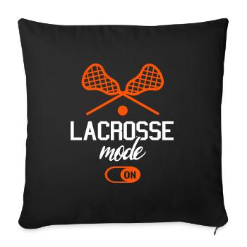 Lacrosse Mode On Lacrossespieler - Sofakissenbezug 45 x 45 cm - Schwarz - Vorne