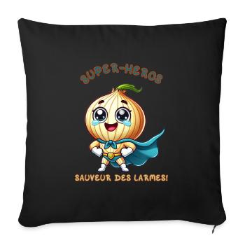 Superhero - Savior of Tears - Sofa pillowcase 17,3'' x 17,3'' (45 x 45 cm) - black - Front