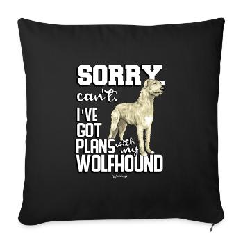 Irish Wolfhound Plans - Sofa pillowcase 17,3'' x 17,3'' (45 x 45 cm) - black - Front