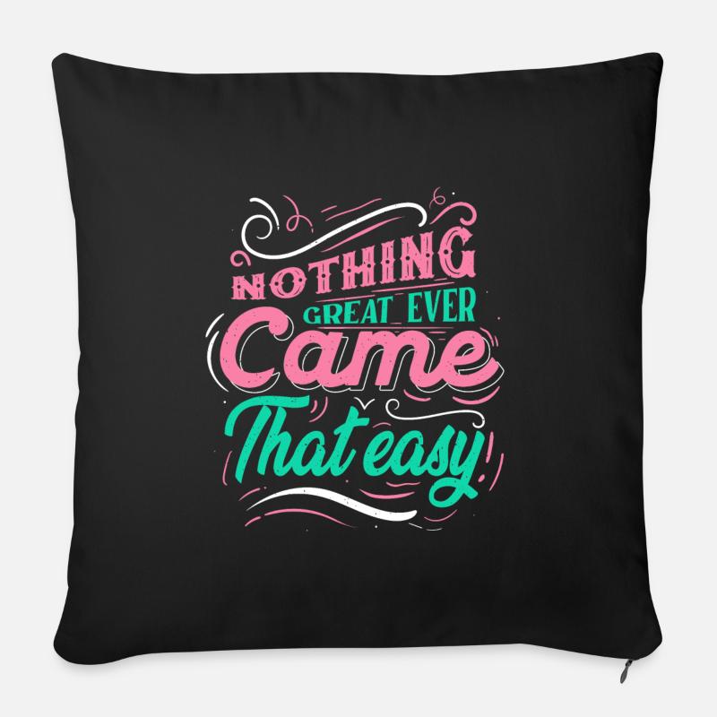 Graphique Citations de motivation - Housse de coussin décorative 45 x 45 cm - noir
