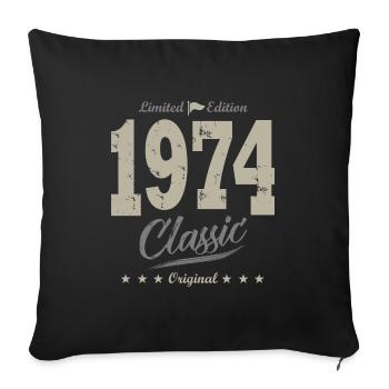 Born in 1974 Vintage Birthday Gift 49 Years - Sofa pillowcase 17,3'' x 17,3'' (45 x 45 cm) - black - Front