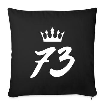 73 Zahl Krone - Sofakissenbezug 45 x 45 cm - Schwarz - Vorne