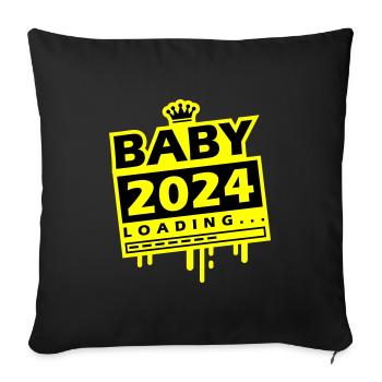 Baby 2024 Loading - Sofa pillowcase 17,3'' x 17,3'' (45 x 45 cm) - black - Front