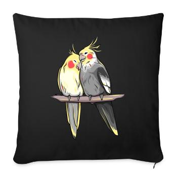 Corella Parrot Parakeet Cockatiel Red Cheeks - Sofa pillowcase 17,3'' x 17,3'' (45 x 45 cm) - black - Front