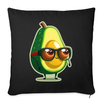 Cute Avocado Glasses Vegetarian Vegans - Sofa pillowcase 17,3'' x 17,3'' (45 x 45 cm) - black - Front