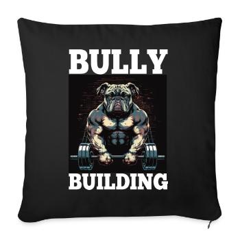 Français Bulldog Frenchie Bodybuilding Dog - Housse de coussin décorative 45 x 45 cm - noir - Devant