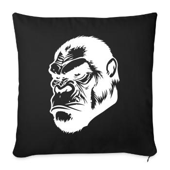 Gorilla Head - Sofa pillowcase 17,3'' x 17,3'' (45 x 45 cm) - black - Front