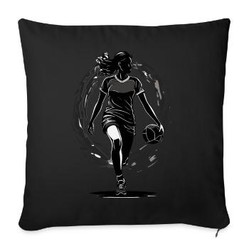 Handballerin Streetwear Ikonischer Style - Sofakissenbezug 45 x 45 cm - Schwarz - Vorne