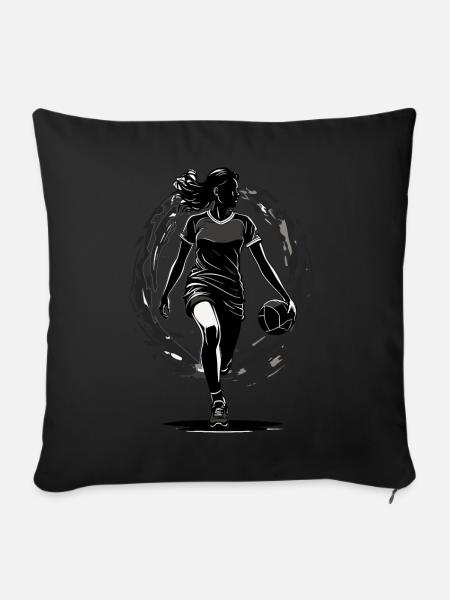 Handballerin Streetwear Ikonischer Style - Sofakissenbezug 45 x 45 cm - Schwarz