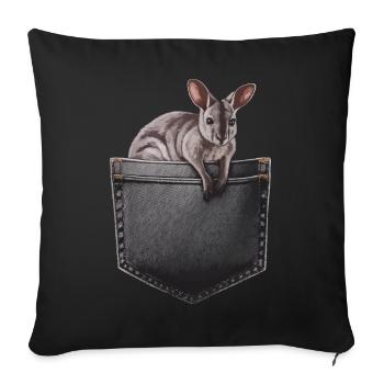 Wallaby - Sofakissenbezug 45 x 45 cm - Schwarz - Vorne