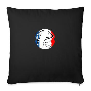 pompier logo - Housse de coussin décorative 45 x 45 cm - noir - Devant