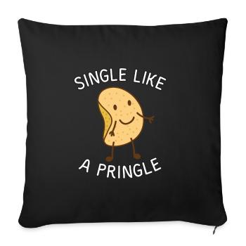 Single like a prongle | funny shirt design | crisps - Sofa pillowcase 17,3'' x 17,3'' (45 x 45 cm) - black - Front