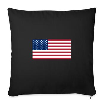 Drapeau USA Amérique États-Unis Stars and Stripes - Housse de coussin décorative 45 x 45 cm - noir - Devant