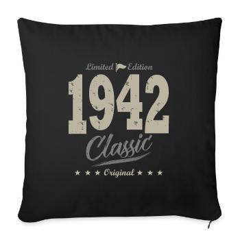LIMITED EDITION 1942 Geburtstagsgeschenk 79 Jahre - Sofakissenbezug 45 x 45 cm - Schwarz - Vorne
